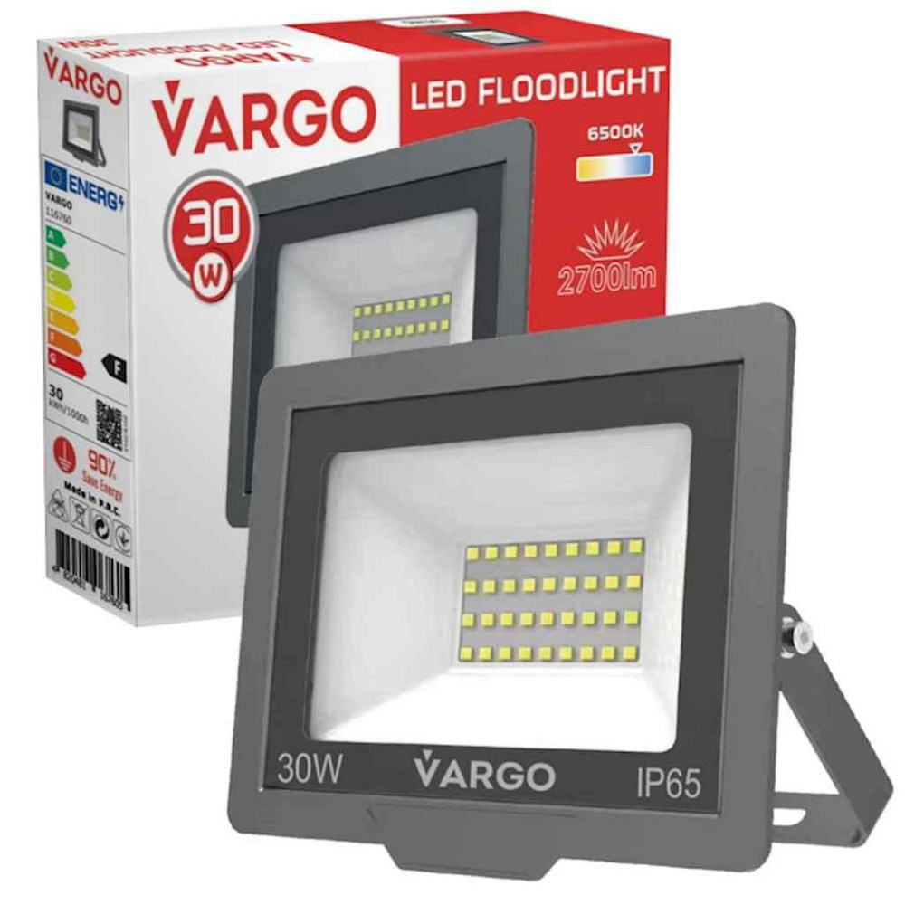 Прожектор світлодіодний 30W 6500K 2700lm NOVA (V-116760) ТМ VARGO Київ - фото 1