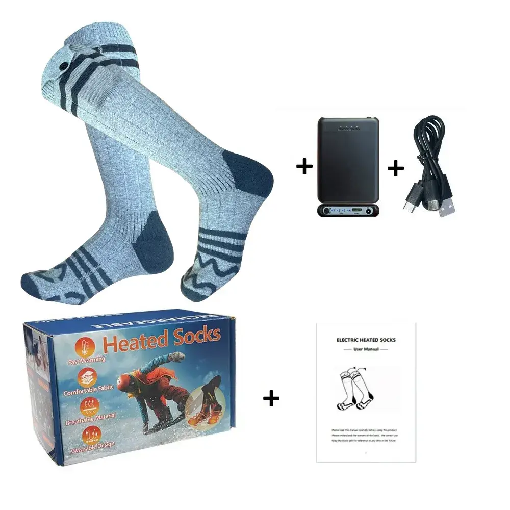 Носки с подогревом ZBHSWZ05 с блоком питания 4000mAh 38-44р. (Серые) Винница - изображение 3