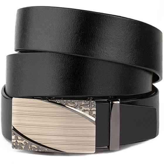 Ремень с автоматической пряжкой с узором Vintage 20251 Черный Киев