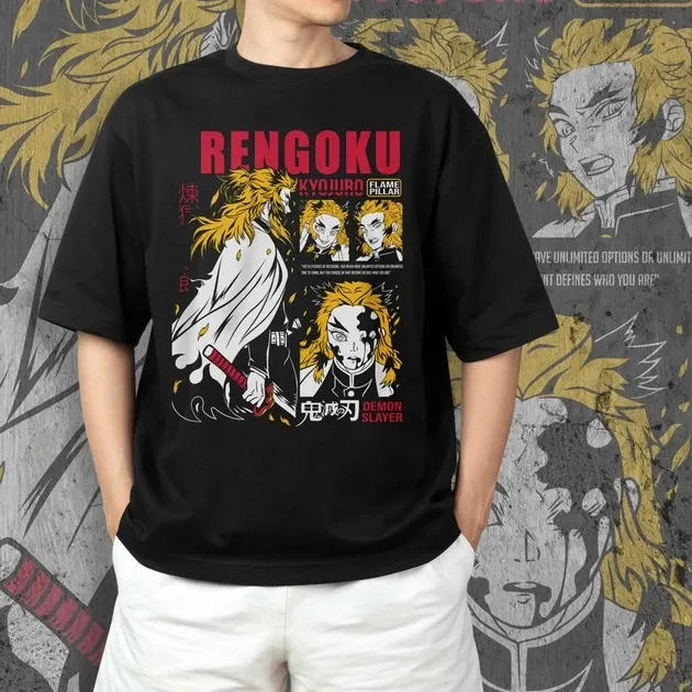 Футболка для подростка мальчика с принтом Клинок, рассекающий демонов Ренгоку 3 Размер 160 Anime10964 Днепр - изображение 4