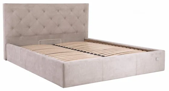 Кровать Двуспальная Bristol Comfort 160 х 200 см Мисти Mocco С подъемным механизмом и нишей для белья Мокко Днепр
