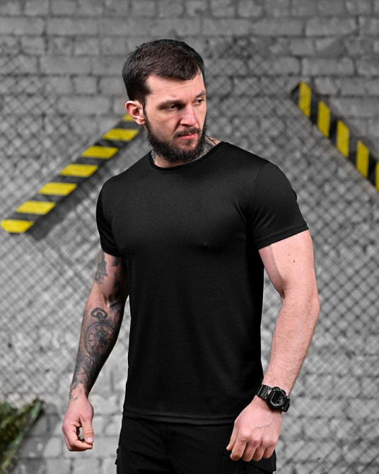 Тактична футболка потоотводящая Veteran чорна ДЛ7221 Одеса - фото 4