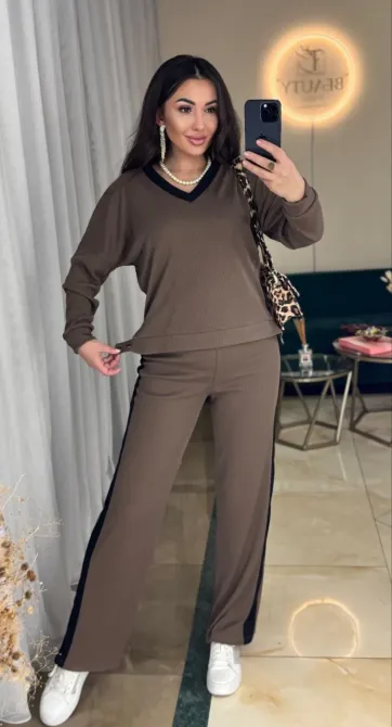 Жіночий костюм з рубчику з брюками палаццо Одеса - фото 18