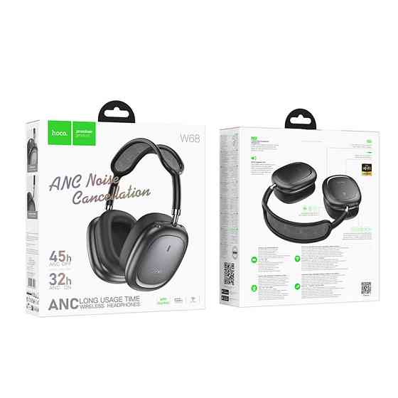 Бездротові накладні навушники HOCO W68 Calma ANC noise-canceling BT headphones(App) Metal Gray Одеса