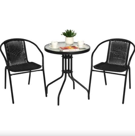 Садові меблі Chomik Bistro New стіл та 2 стільці сірий Київ - фото 2