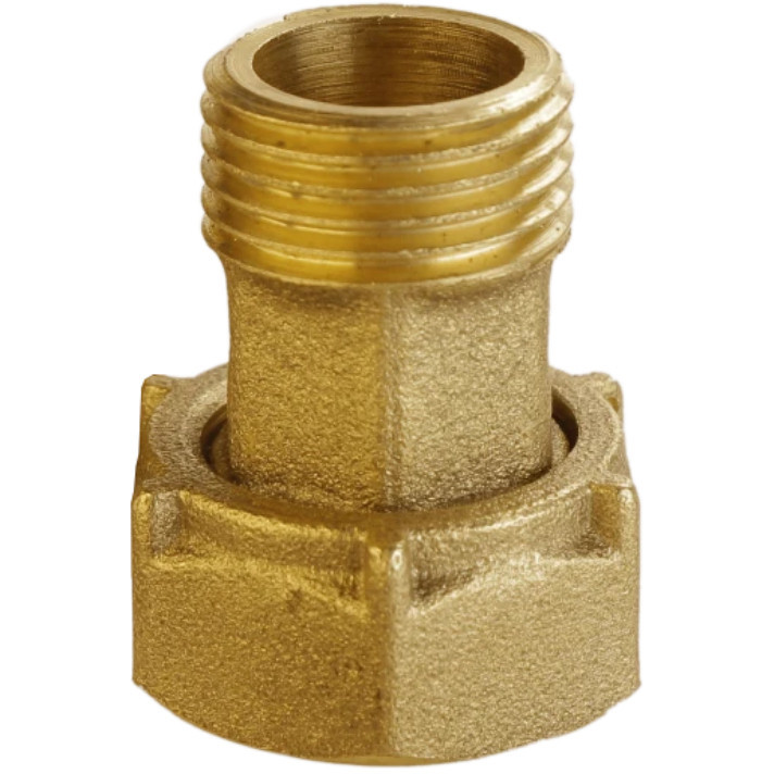 Штуцер для побутової техніки латунний 1/2″ВР х 3/8″ЗР без резинової прокладки Б2705КА VA (000028039) Київ - фото 1