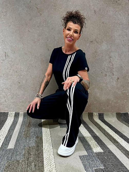 Жіночий стильний повсякденний комбінезон турецький двонитка Чорний, 42/44 Одеса - фото 1