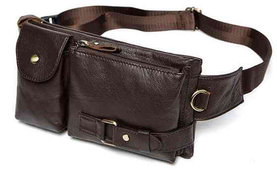 Поясная cумка мужская Коричневая (Vintage) Киев