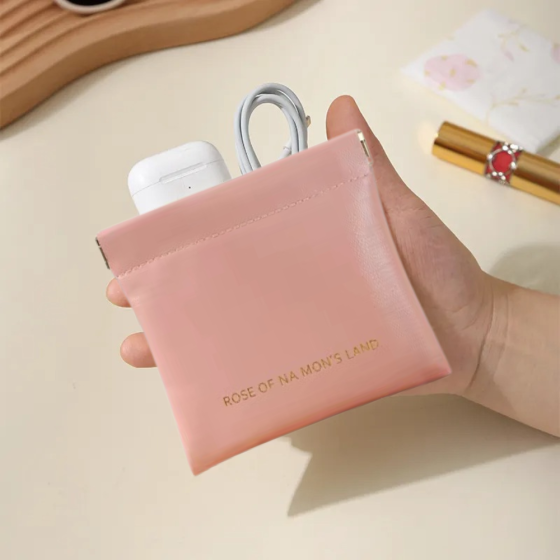 Набор косметичек портативные 2 шт для хранения аксессуаров,футляры для мелочей размер 14х18 и 11х12 см розовые Каменец-Подольский