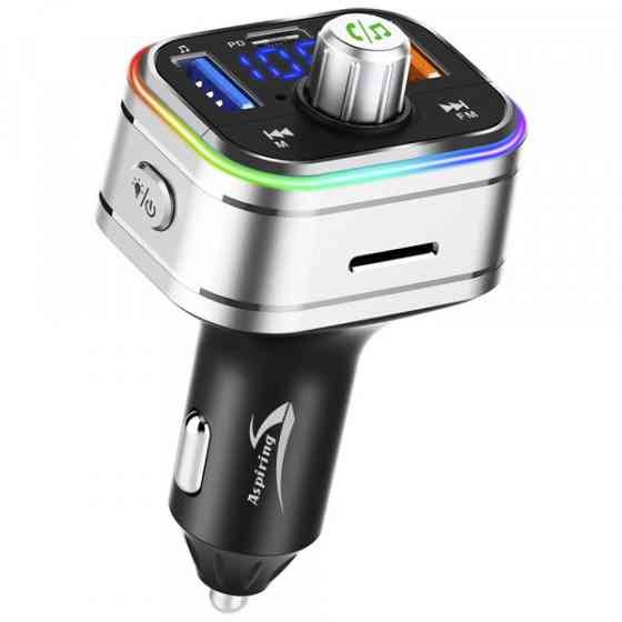 Автомобільний FM-трансміттер Aspiring Wave 3 PD 20W LED/Bluetooth/MicroSD/DSP/QC3.0 (WV965771) Киев