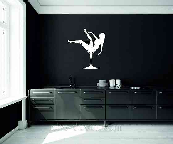 Декоративное настенное Панно «Девушка в бокале», Декор на стену 70*65 см, Белый Киев