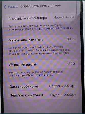 Айфон iPhone 15 Pro 128Gb. Black Neverlock 88% Киев