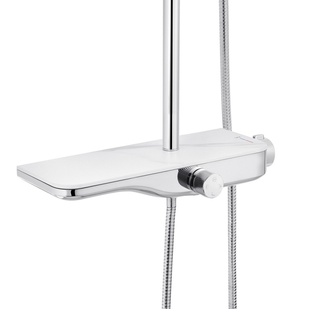 Душова система зовнішнього монтажу Kroner KRP Armada з виливом - W065 хром/біла Київ - фото 2