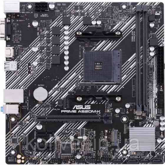ASUS PRIME A520M-K (AM4,A520, 2*DDR4, PCI-Ex16, 4SATAIII, RAID, M.2, VGA/HDMI, Glan, 6ch, mATX) Киев