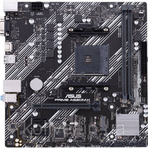 ASUS PRIME A520M-K (AM4,A520, 2*DDR4, PCI-Ex16, 4SATAIII, RAID, M.2, VGA/HDMI, Glan, 6ch, mATX) Киев - изображение 1