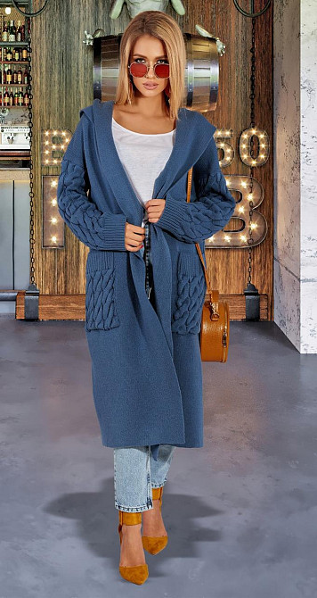 Теплий кардиган з капюшоном (48-52) Київ - фото 2