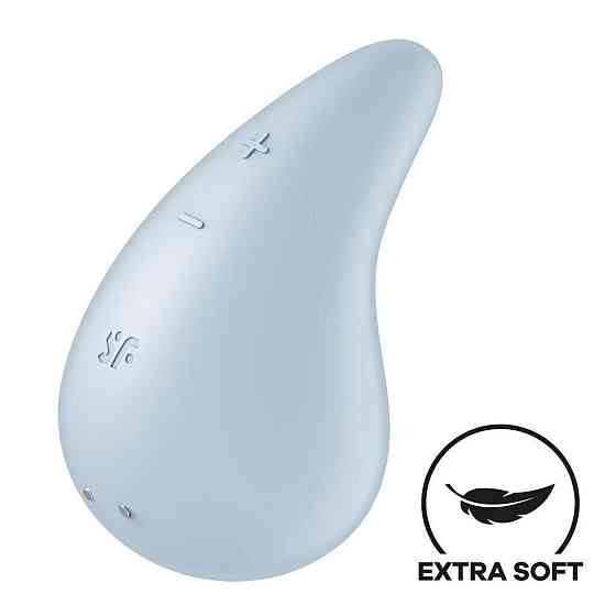 Вибратор для наружной стимуляции Satisfyer Dew Drop Blue, 2 мотора, 12 режимов, мягкий корпус Sex Aura Киев