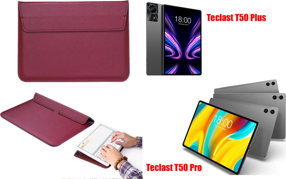 Чехол-конверт VitoCase для Teclast T50 Plus, T50 Pro, с функцией подставки для планшета Бордовый Киев - изображение 1