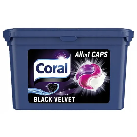 Капсулы для стирки черного и темного белья Coral Allin1 CAPS Black Velvet 16 шт Львов
