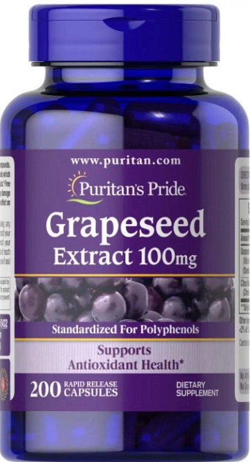 Экстракт виноградных косточек Puritan's Pride Grapeseed Extract 100 мг 200 капсул Киев - изображение 1