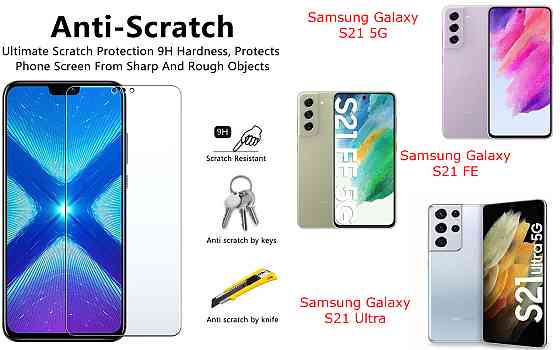 Защитное стекло NeoGlass для Samsung Galaxy S21 5G, S21 FE, S21 Ultra – ультрапрозрачное и устойчивое Киев