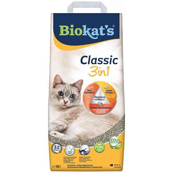 Наповнювач Biokats Classic 3in1 для котячого туалету, бентонітовий, 10 л Вінниця