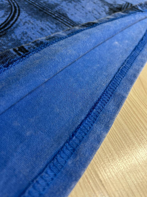 Футболка женская A-N 2732 вареная короткая широкая рисунок корсет бра, синий, one size Киев - изображение 3