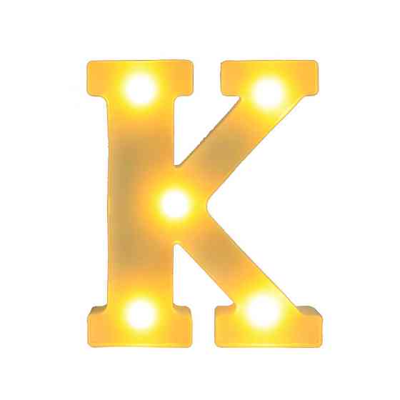 Объемная буква К led маленькая 16 на 14 см красный Киев