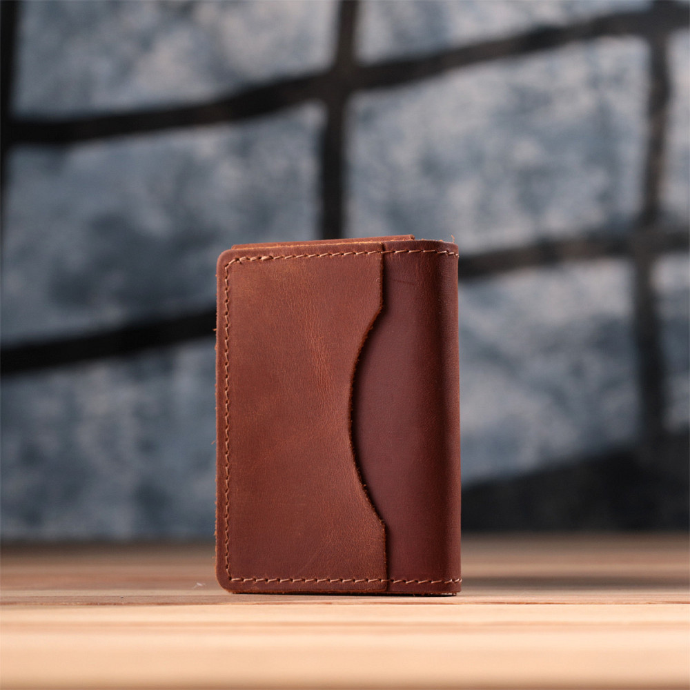 Стильная обложка на автодокументы в винтажной коже GRANDE PELLE 22874 Светло-коричневая Киев - изображение 10