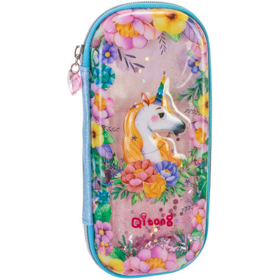 Пенал Cool For School аквариумный 1 отделение с органайзером голубой (QT-5753-Blue) Винница - изображение 1