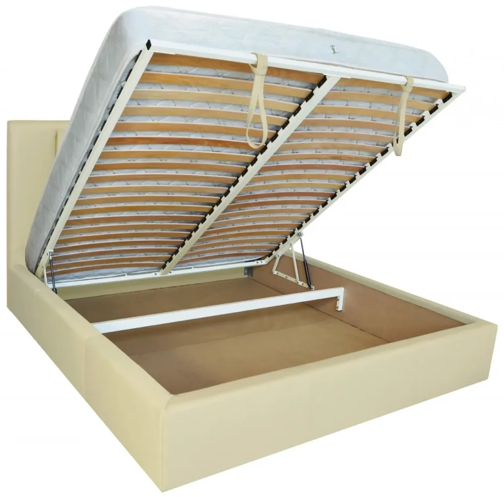 Кровать Двуспальная Sanam Comfort 160 х 200 см Fly 2207 A1 С подъемным механизмом и нишей для белья Бежевый Днепр - изображение 4