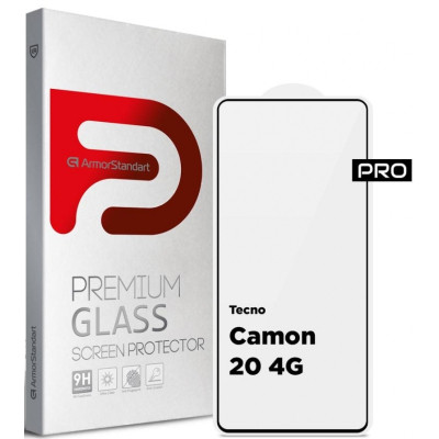 Стекло защитное Armorstandart Pro Tecno Camon 20 4G Black (ARM69119) Винница - изображение 1