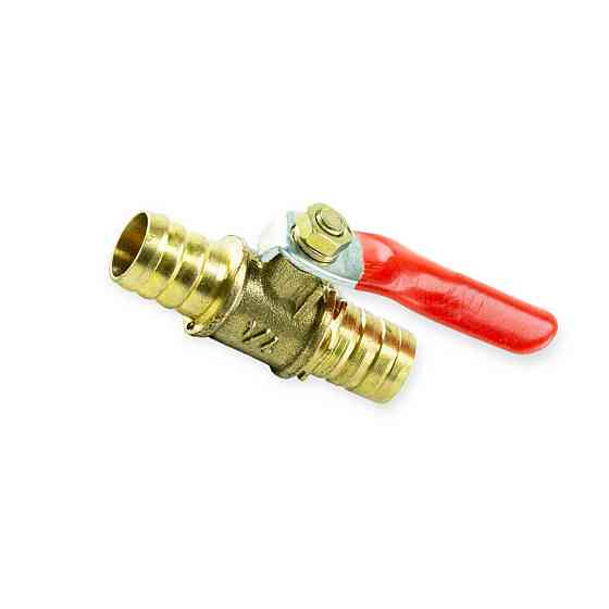 Кран кульовий латунний зі штуцером (ялинка) 12х12 Мукачево