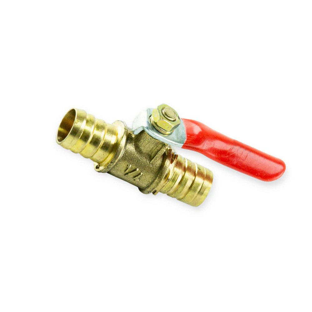 Кран кульовий латунний зі штуцером (ялинка) 12х12 Мукачево - фото 1