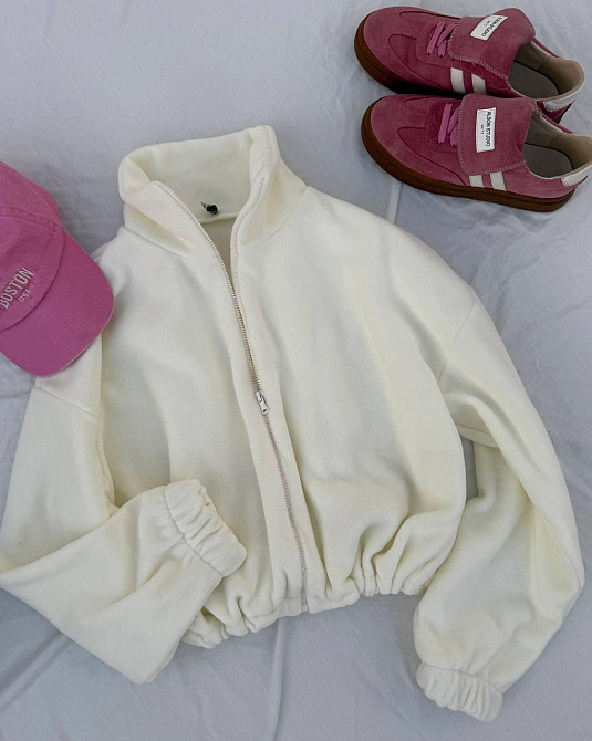 Жіноча обʼємна флісова кофта на блискавці двосторонній фліс Одеса - фото 3