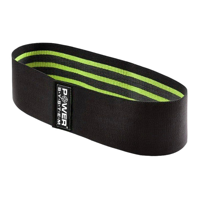 Тканева гумка для фітнесу та спорту Power System PS-4092 Booty Band LVL 2 Black/Green (d_80 см. нава Кам'янське - фото 1