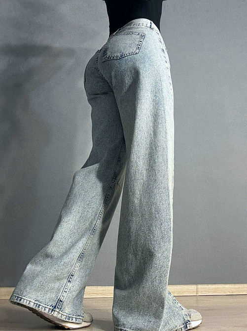 Джинси жіночі It’s Basic 3055 LOOSE FIT прямі з розрізами попереду блакитні, блакитний, 34, 34, 70 см, 97 см Київ - фото 12