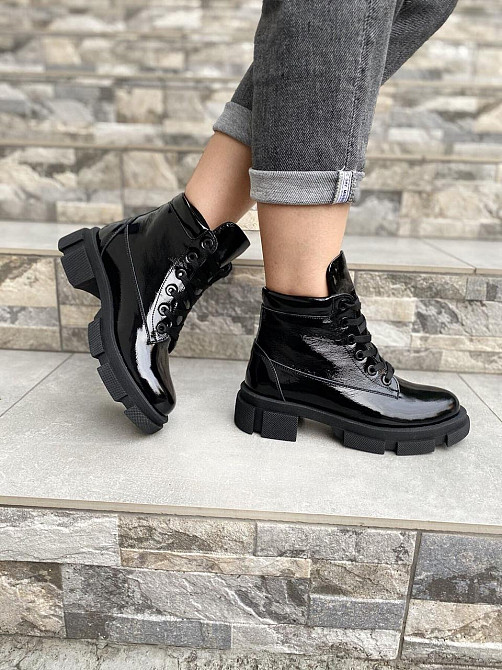 Ботинки ARLEN черные лаковая кожа весна-осень размеры 36-39 (4183) Коломия - фото 2