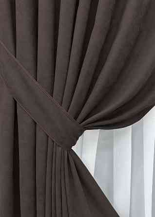 Комплект готовых штор VR-Textil Микровелюр Petek YL № 1892ш Венге 100х270 см 2 шт (31-0020) Киев