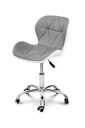 Стілець офісний Роккі, шкірзам сіро/білий Київ