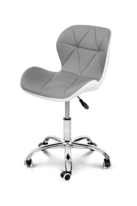 Стілець офісний Роккі, шкірзам сіро/білий Київ - фото 1