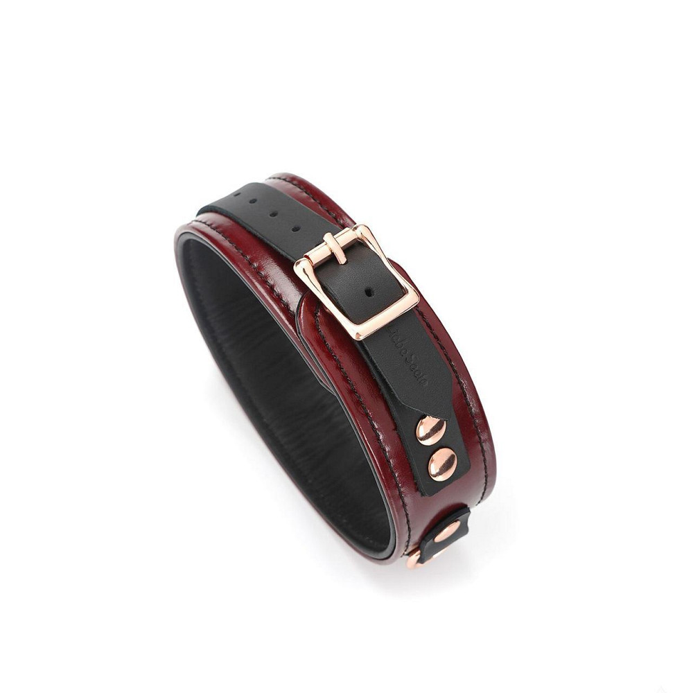 Шкіряний нашийник з повідцем Liebe Seele Wine Red Collar and Leash, 3 кільця для кріплення Sex Aura Київ - фото 4