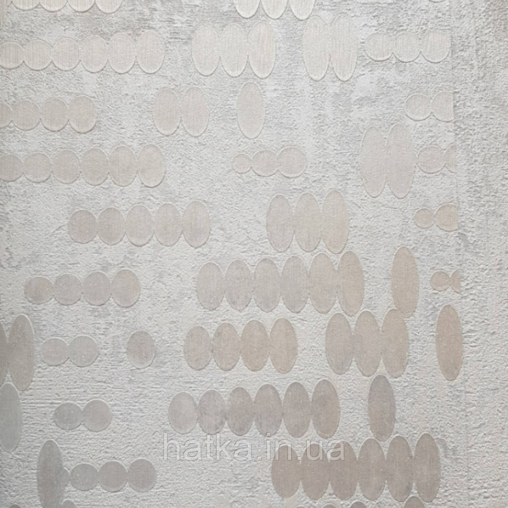 Обои виниловые на бумажной основе  Zambaiti C88124  ABITAT лофт геометрия овалы круги  белый с серебром Киев - изображение 1