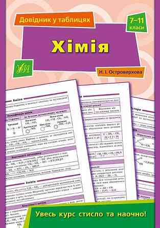 Книга Довідник у таблицях. Хімія. 7–11 класи, шт Київ