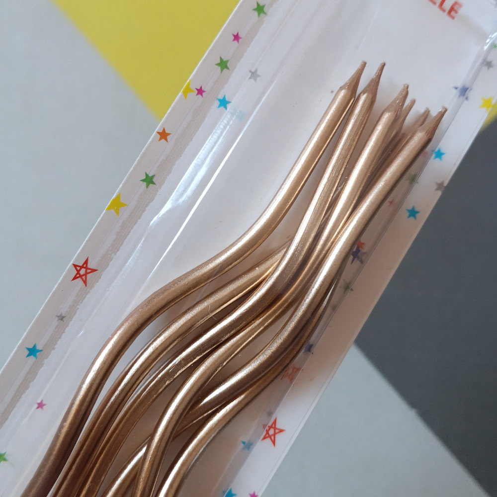 Свічки для торта "хвилясті" 6 шт. рожеве золото Київ - фото 2