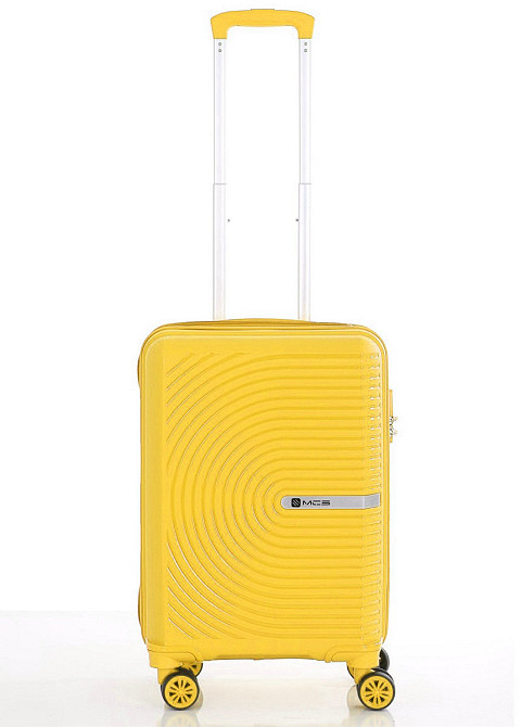 Валіза пластикова MCS V374 мала 55 см жовта Київ - фото 2