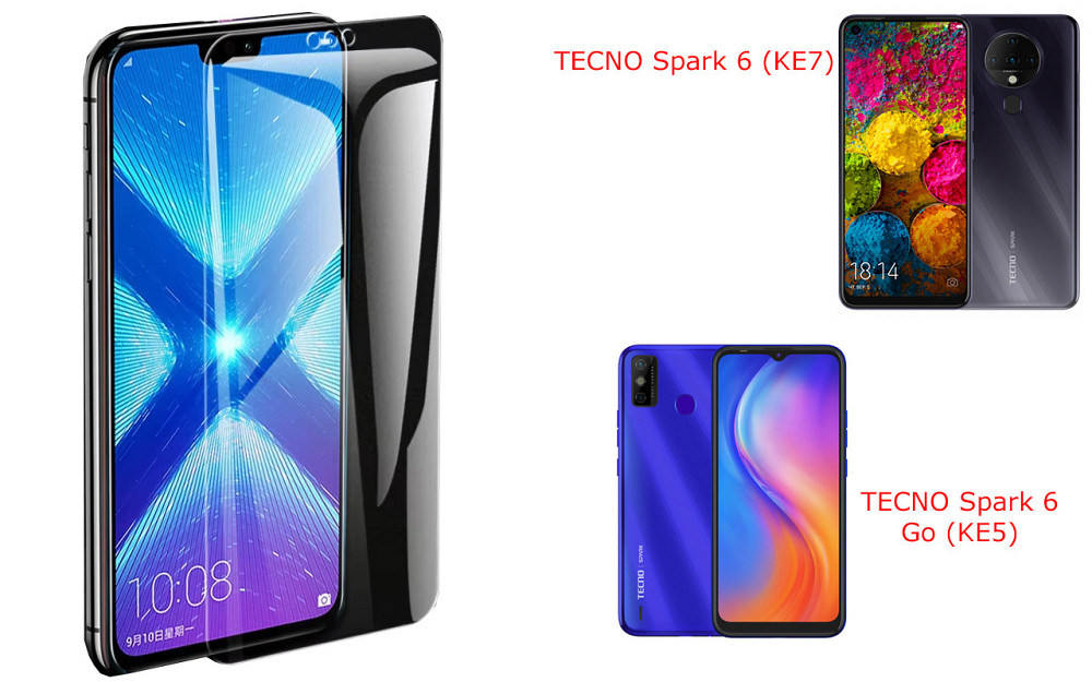 Защитное стекло NeoGlass для TECNO Spark 6 (KE7),  Spark 6 Go (KE5) – ультрапрозрачное и устойчивое Киев - изображение 2