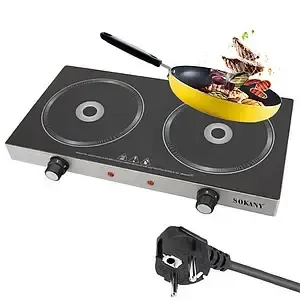 Плита Sokany SK-224 инфракрасная , на 2 конфорки, 2400 Вт (SK-224) Коломия - фото 1