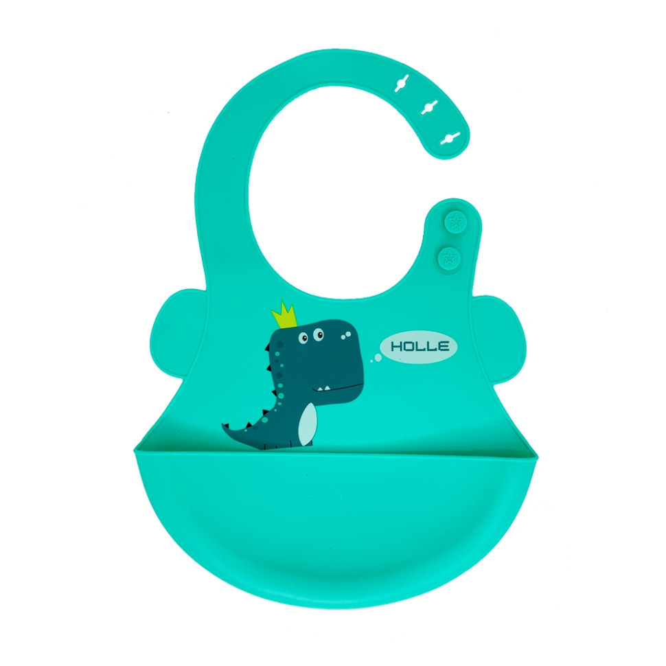 Слинявчик силіконовий "Діно" MGZ-0616(Turquoise) з кишенею Вінниця - фото 1