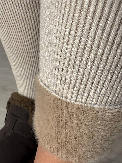 Лосины женские A-N 6126-6161 теплые в рубчик на меху ангоры, бежевый, one size Киев - изображение 7